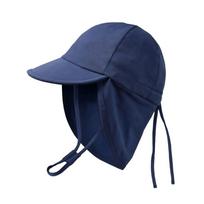 Solid Color Children Sun Hat With Windproof Rope Sunshade Cap Fashion Shawl Hat  Kid 1-4Y tamsiai mėlyna spalva
