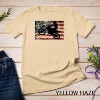 Dirt Bike USA Flag T-Shirt Mens Womens Tees Top Motocross American Flag Unisex T-Shirt Mens Womens Tees Top L