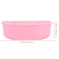 Hanging Plastic Pet Bowl Sturdy Cat Dog Cage Feeder Smooth Surface Food Water Container Hanging Pet Bowl Puppy Feeder rožinė
