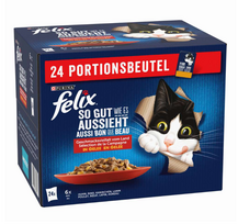 Felix Pouches in Gelee 85gx24 vištiena, ėriena, jautiena, triušis, 24 x 85 g