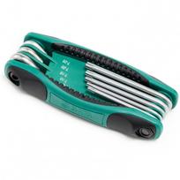 Sulankstomų TORX raktų rinkinys 8vnt. (TT9-T40) su kiauryme S09123