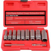 Pažeistų veržlių atsukėjų 3/8'' rinkinys 11vnt. (6-19mm) WT01E9373