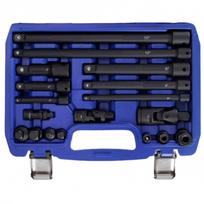 Smūginių prailgintojų ir adapterių rinkinys 1/4-+3/8-+1/2- 18vnt. MHR10834
