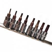 Galvučių su antgaliu rinkinys 1/4- (T-8-T-40)(torx) 8vnt. KRKDP03