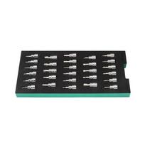 Padėklas. Galvučių su antgaliais rinkinys 3/8- (pl./PH/PZ/HEX/torx) 28vnt. ST09006G