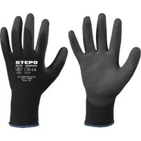 Pirštinės darbui aplietos PU-EKO Juodos 7 (M) Juodos 1808BLACK7