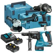 MAKITA  ZESTAW COMBO 18V DLX3202TJ (DHP492, DGA506, DHR243) 3x5,0Ah 2xMP | 11014948  | 0197050010889