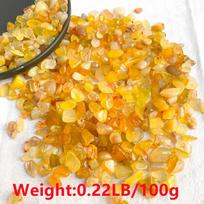 Natūralūs agato akmenėliai kūrybai, Geltonasis agatas - 100 g (0,22 LB)