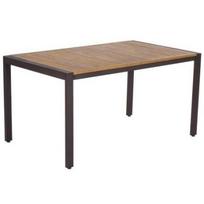 Sodo stalas terasai balkonui ir kiemui 150x90cm metalinis rėmas medinis stalviršis rudas 9152386 BESK
