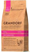 Sausas šunų maistas Grandorf Medium & Maxi, kalakutiena, 1 kg