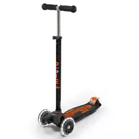 Paspirtukas Micro Maxi Deluxe Black Orange LED