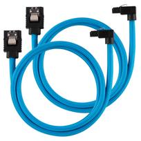 Corsair Premium Sleeved SATA cable angled, blue 60cm – 2 pack