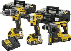Akumuliatorinių įrankių rinkinys DEWALT DCK368P3T, DCD796 + DCF887 + DCH273 | 18V | 3x4.0Ah | 2xTSTAK II