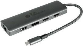 Good Connections GoodConnections HUB-C001A USB-C HUB 10-Port 2xHDMI; 1xDP; 1xUSB-C; 2xUSB 3.0; 1xUSB 2.0; 1xRJ45; 1x kortelių skaitytuvas Antrazitas