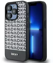 Apple iPhone 15 Pro Max DKNY odinis dėklas Printed Pattern Metal Logo MagSafe (DKHMP15XPSOSPK) juodos spalvos