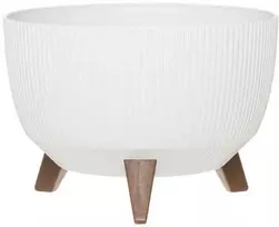 4Living Gėlių vazonas "Roma Line" su kojelėmis 40 cm, baltas