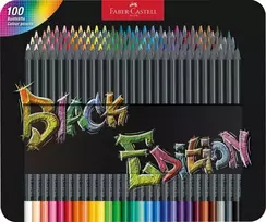 Faber-Castell - Spalvoti pieštukai Juodas leidimas skardinėje (100 vnt.) (116490)