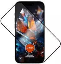 Fixed Fiksuoti šarvai | Ekrano apsauga | Apple | iPhone 15 / iPhone 16 | Grūdintas stiklas | Juodas