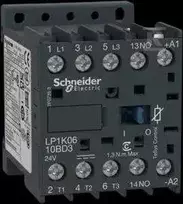 „Schneider“ galios kontaktorius TeSys K 6A 3P 1NO ritė 24 VDC dėžutės formos gnybtai (LP1K0610BD3)