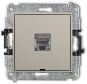 Karlik Elektrotechnik 60MGKBO-1e MINI Vieno kompiuterio lizdo mechanizmas 1xRJ45, kat. 5e, ekranuotas, 8 kontaktų, be ženklinimo lauko taupe 60MGKBO-1e