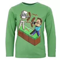 "Minecraft" Steve ir Skeletonas vaikiški marškinėliai ilgomis rankovėmis