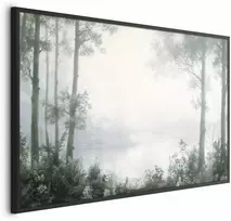 Artgeist Plakatas - Forest and Pond in Patinated Žalias