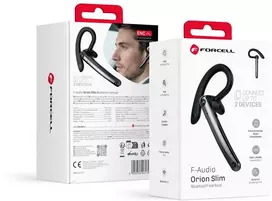 Belaidės mono ausinės (ENC, Multipoint, BT 6.0 + EDR, 90mah) FORCELL Orion Slim juodas