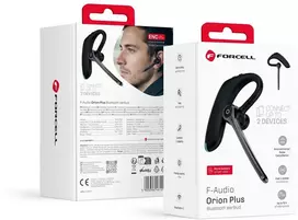 Belaidės mono ausinės (ENC, Multipoint, BT 6.0 + EDR, 170mah) FORCELL Orion Plus juodas