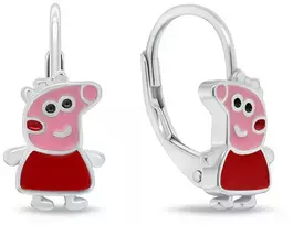 Brilio Silver Mergaičių sidabriniai auskarai Peppa Pig EA1269W