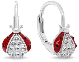 Brilio Silver Sidabrinis girls' earrings Ladybugs with zircons EA1270W