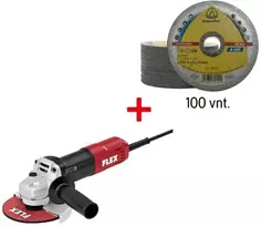 Kampinis šlifuoklis FLEX L850 125mm su Klingspor diskais, 100vnt.