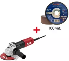 Kampinis šlifuoklis FLEX L850 125mm su Razor diskais, 100vnt.