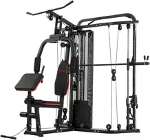 Aosom Namų sporto salės daugiafunkcinė treniruoklių stotis 220x210x215 cm juodas plienas