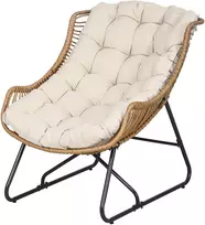 Aosom Lauko fotelis 75x101x90 cm Chaki, rotango imitacija