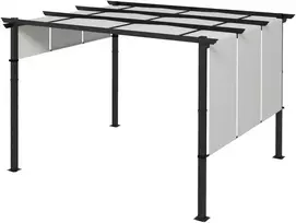 Aosom Pergola 357x296x235 cm Tamsiai pilkas poliesteris