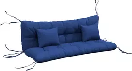 Aosom Sėdynės pagalvėlių rinkinys 150x50x10 cm Mėlyna Poliesteris