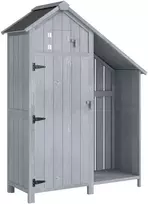 Aosom Sodo spintelė 129x51,5x180 cm Pilka mediena