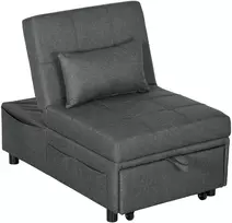Fotelis Aosom Sofa-lova 65,5x104x81 cm Pilka Reguliuojama atlošo dalis