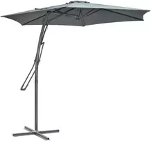 Aosom Lauko skėtis 293x243 cm Tamsiai pilkas Metalinis Atsparus vandeniui