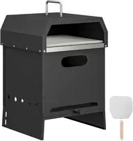 Aosom Lauko picos krosnis 40x37.5x53.5 cm juodos spalvos, nerūdijančio plieno