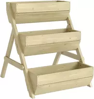 Aosom Pakelta sodinimo lysvė 3 lygių vertikalus vazonas 65x75x76 cm žalia mediena