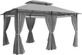 Aosom Sodo paviljonas 300x400x280 cm Tamsiai pilkas metalas
