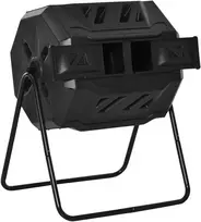 Aosom Komposto dėžė 71x65x96 cm Juoda Plastikas ir Plienas