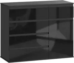 Aosom Komoda 100x40x80 cm Juoda Saugykla