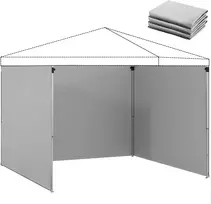 Aosom Pavėsinės šoninių sienų komplektas 300x200 cm Šviesiai pilkas poliesteris
