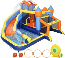 Aosom Pripučiamas pilis 350x325x210 cm daugiak spalvių Oxford audinys