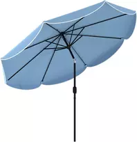 Aosom Skėtis apvalus balkoninis paplūdimio 265x235 cm mėlynas metalas