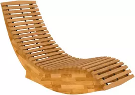 Aosom Gultas 60x156x77 cm Natūralaus medžio Sulankstomas Akacijos medienos