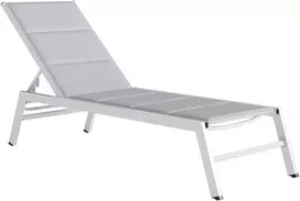 Aosom Gultas 64x181x90 cm Šviesiai pilkas Aliuminio Rėmas