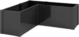 Aosom Pakelta L formos lysvė 150x150x55 cm juoda cinkuoto plieno